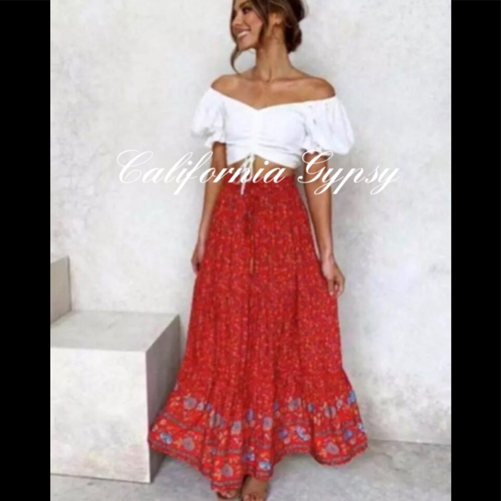 Bohemian Chic Floral Maxi Skirt - Picture 2 of 15